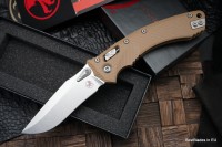 Microtech Amphibian RAM LOK Tan Fluted G-10 &amp; Stonewash M390MK 137RL-10FLGTTA