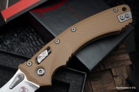 Microtech Amphibian RAM LOK Tan Fluted G-10 &amp; Stonewash M390MK 137RL-10FLGTTA