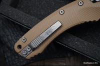 Microtech Amphibian RAM LOK Tan Fluted G-10 &amp; Stonewash M390MK 137RL-10FLGTTA