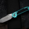 Microtech Knives LUDT Gen III Stonewash Tanto w/ Turquoise Handle 1136-10TQ