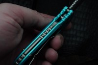 Microtech Knives LUDT Gen III Stonewash Tanto w/ Turquoise Handle 1136-10TQ