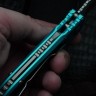 Microtech Knives LUDT Gen III Stonewash Tanto w/ Turquoise Handle 1136-10TQ
