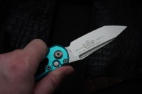 Microtech Knives LUDT Gen III Stonewash Tanto w/ Turquoise Handle 1136-10TQ