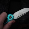 Microtech Knives LUDT Gen III Stonewash Tanto w/ Turquoise Handle 1136-10TQ