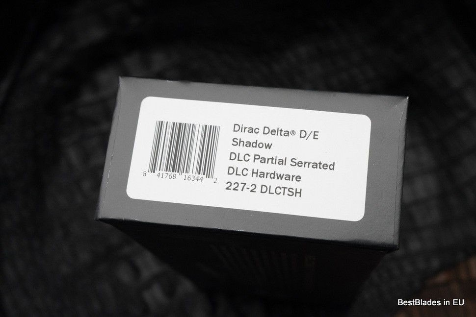 Microtech Dirac Delta Double Edge Partial Serrated DLC Shadow Signature Series 227-2DLCTSH