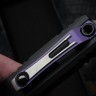 Microtech Marfione Select Ultratech ZBP D/E Blued Baker Forge IceStorm w/ Hefted Black Handle & Purple Accents 1122-16MS3