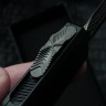 Microtech Marfione Select Ultratech ZBP D/E Blued Baker Forge IceStorm w/ Hefted Black Handle & Purple Accents 1122-16MS3