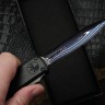 Microtech Marfione Select Ultratech ZBP D/E Blued Baker Forge IceStorm w/ Hefted Black Handle & Purple Accents 1122-16MS3