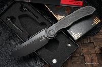Microtech ANAX Titanium DLC Tanto M390 &amp; Carbon Fiber Inlay 191C-1DLCTCFITI - 2