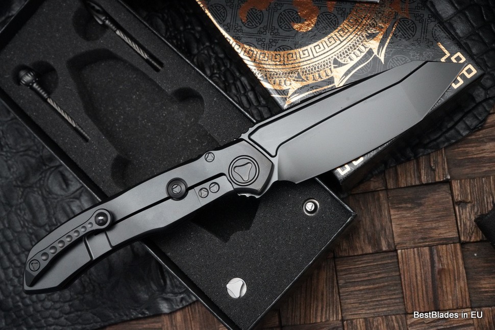 Microtech ANAX Titanium DLC Tanto M390 & Carbon Fiber Inlay 191C-1DLCTCFITI - 2