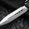 Microtech Knives Combat Troodon Gen III Stonewash Double Edge w/ Black Handle 1142-10