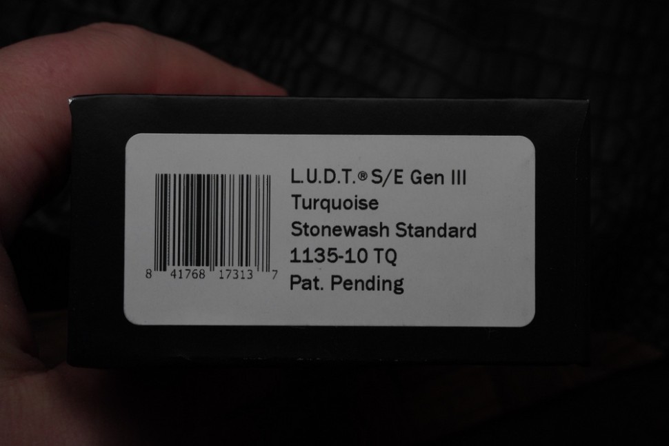 Microtech Knives LUDT Gen III Stonewash Drop Point w/ Turquoise Handle 1135-10TQ