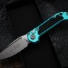 Microtech Knives LUDT Gen III Stonewash Drop Point w/ Turquoise Handle 1135-10TQ