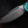 Microtech Knives LUDT Gen III Stonewash Drop Point w/ Turquoise Handle 1135-10TQ