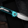 Microtech Knives LUDT Gen III Stonewash Drop Point w/ Turquoise Handle 1135-10TQ