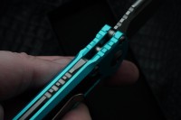 Microtech Knives LUDT Gen III Stonewash Drop Point w/ Turquoise Handle 1135-10TQ