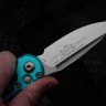 Microtech Knives LUDT Gen III Stonewash Drop Point w/ Turquoise Handle 1135-10TQ
