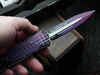 Heretic Knives Manticore X Cel Shade Purple Frag Handle w/ D/E MagnaCut Exclusive H032F-CS-PU