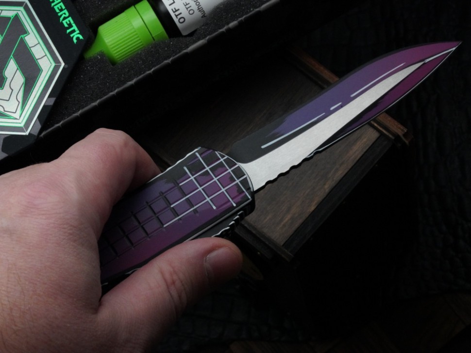 Heretic Knives Manticore X Cel Shade Purple Frag Handle w/ Recurve MagnaCut Exclusive H033F-CS-PU