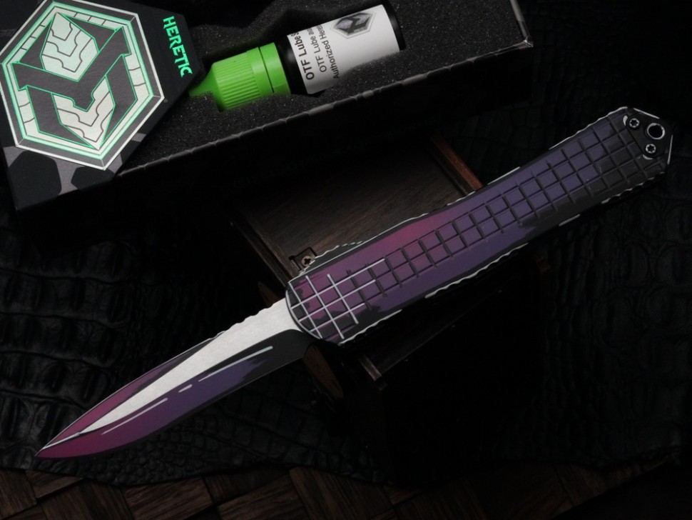Heretic Knives Manticore X Cel Shade Purple Frag Handle w/ Recurve MagnaCut Exclusive H033F-CS-PU