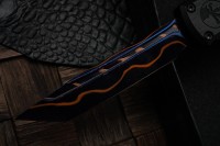 Microtech Marfione Select Ultratech ZBP Tanto Blued Baker Forge Coppermai w/ Hefted Black Handle 1123-16MS2