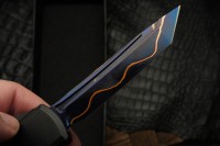 Microtech Marfione Select Ultratech ZBP Tanto Blued Baker Forge Coppermai w/ Hefted Black Handle 1123-16MS2