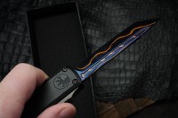 Microtech Marfione Select Ultratech ZBP Tanto Blued Baker Forge Coppermai w/ Hefted Black Handle 1123-16MS2