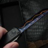 Microtech Marfione Select Ultratech ZBP Tanto Blued Baker Forge Coppermai w/ Hefted Black Handle 1123-16MS2