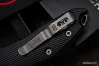 Microtech Knives Manual Stitch RAM LOK Fluted Black Aluminum &amp; Apocalyptic Partial Serrated M390MK 169RL-11APFL