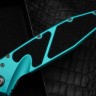 Microtech Socom Elite T/E Manual Turquoise Handles w/ Stonewash Tanto 161-10TQ
