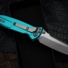 Microtech Socom Elite T/E Manual Turquoise Handles w/ Stonewash Tanto 161-10TQ