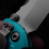 Microtech Socom Elite T/E Manual Turquoise Handles w/ Stonewash Tanto 161-10TQ