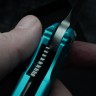 Microtech Socom Elite T/E Manual Turquoise Handles w/ Stonewash Tanto 161-10TQ
