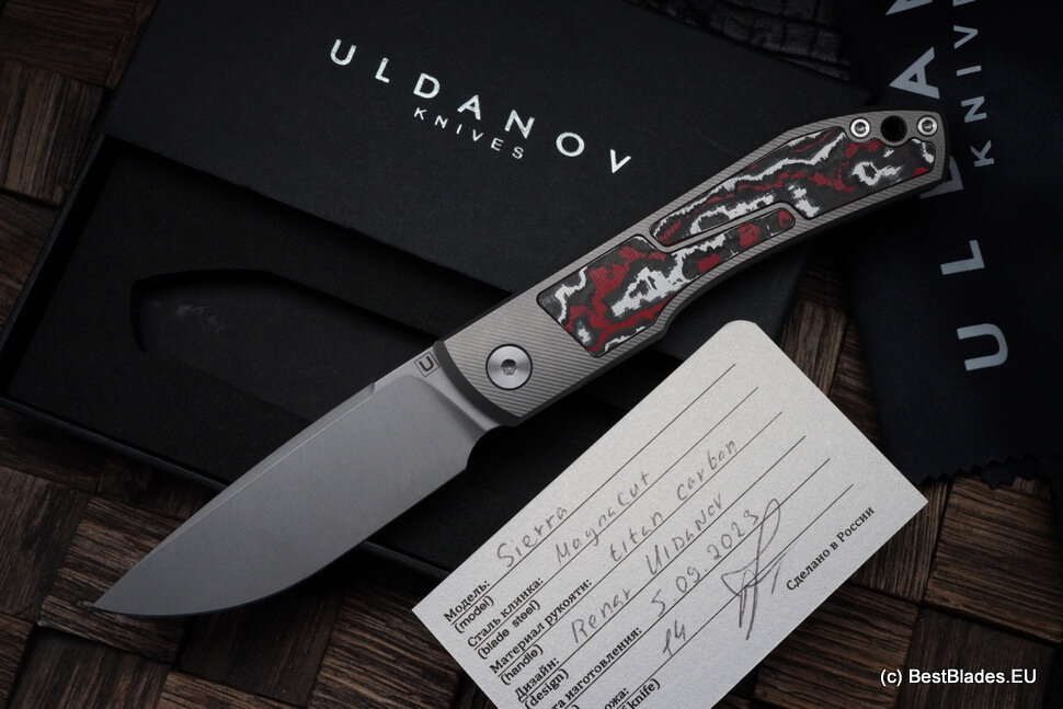 Uldanov Sierra custom knife (MagnaCut, titan, CF)