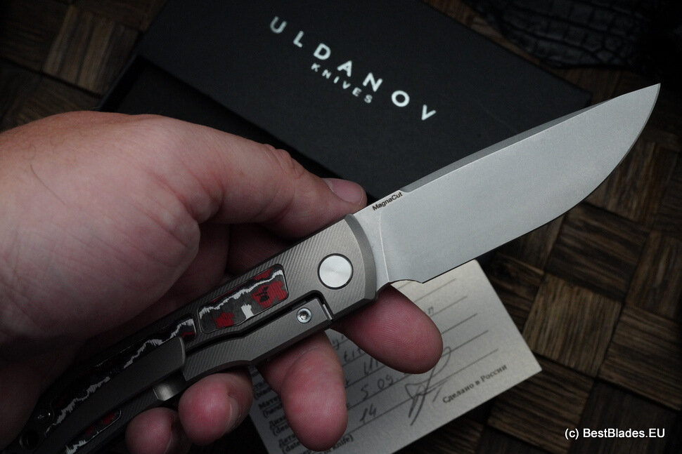Uldanov Sierra custom knife (MagnaCut, titan, CF)