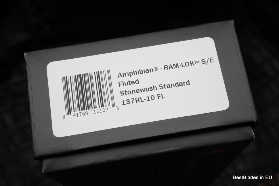 Microtech Amphibian RAM LOK Black Fluted Aluminum & Stonewash M390MK 137RL-10FL