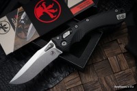 Microtech Amphibian RAM LOK Black Fluted Aluminum &amp; Stonewash M390MK 137RL-10FL