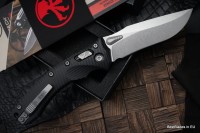 Microtech Amphibian RAM LOK Black Fluted Aluminum &amp; Stonewash M390MK 137RL-10FL