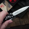 Microtech UTX-85 Steamboat Willie Black Handle w/ Dirty White Accents D/E 232-1SB