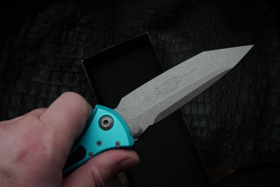 Microtech Socom Elite T/E Manual Turquoise Apocalyptic Standard 161-10APTQ