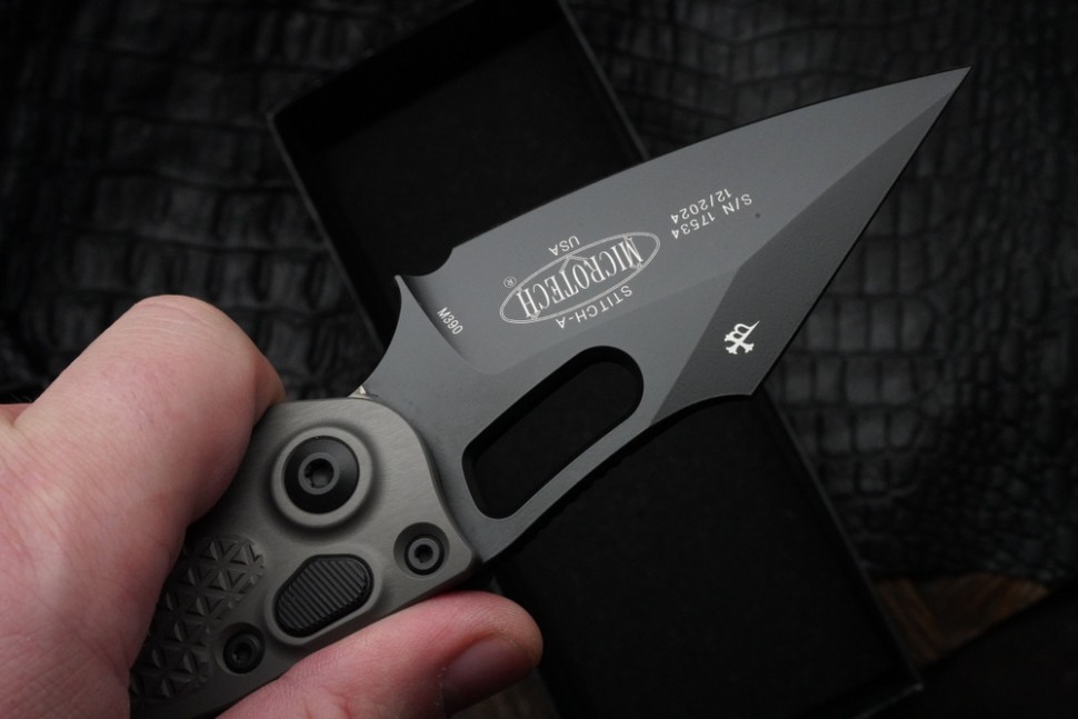 Microtech Borka Stitch Natural Clear Black Standard 169-1NC