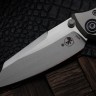 Discontinued Microtech Knives Socom Bravo Mini Warcom Hand Satin w/ Blue Ti Pivot Collars & Carbon Fiber Scales 263M-4CFTI