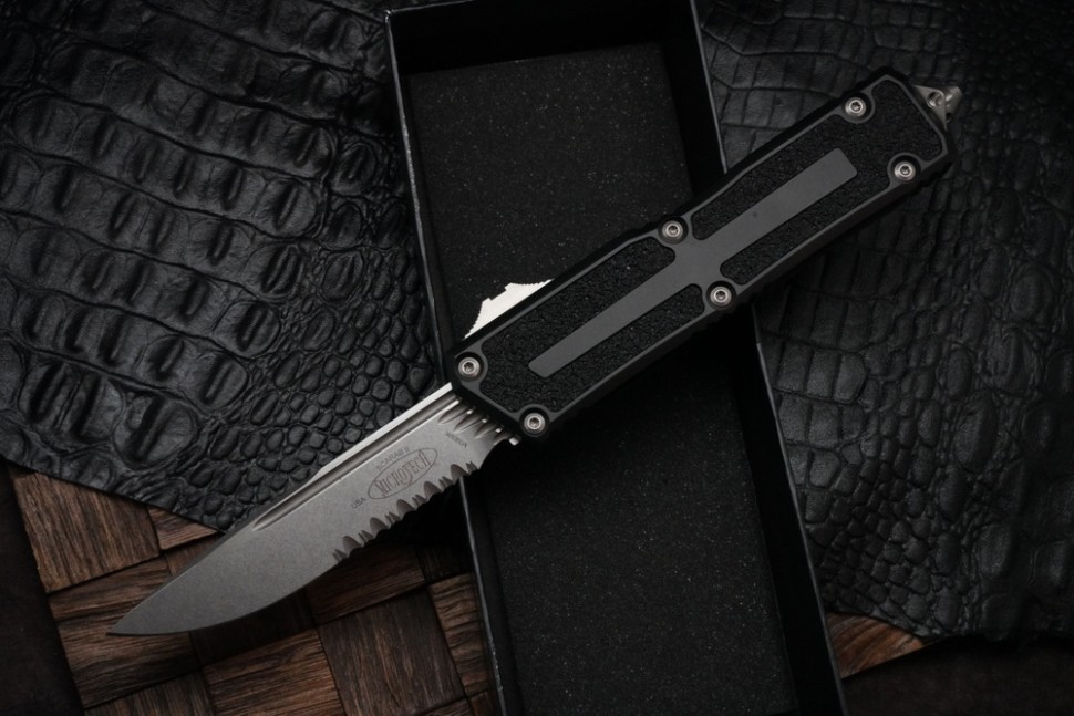 Microtech Scarab 2 Gen 3 S/E Stonewash Partial Serrated Standard 1278-11