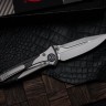 Discontinued Microtech Knives Socom Bravo Mini Spear Point Hand Satin w/ Blue Ti Pivot Collars & Carbon Fiber Scales 262M-4CFTI