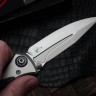 Discontinued Microtech Knives Socom Bravo Mini Spear Point Hand Satin w/ Blue Ti Pivot Collars & Carbon Fiber Scales 262M-4CFTI