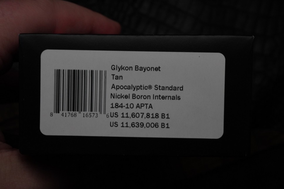 Microtech Glykon Apocalyptic Standard Bayonet w/ Apocalyptic Overlay & Tan Handle 184-10APTA