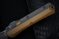Microtech Glykon Apocalyptic Standard Bayonet w/ Apocalyptic Overlay &amp; Tan Handle 184-10APTA
