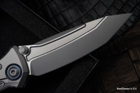 Microtech Knives Socom Bravo Mini Tanto Bead Blast Standard w/ Blue Ti Pivot Collars &amp; Carbon Fiber Scales 261M-7CFTI