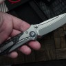 Microtech Knives Socom Bravo Mini Tanto Bead Blast Standard w/ Blue Ti Pivot Collars & Carbon Fiber Scales 261M-7CFTI