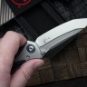 Microtech Knives Socom Bravo Mini Tanto Bead Blast Standard w/ Blue Ti Pivot Collars & Carbon Fiber Scales 261M-7CFTI